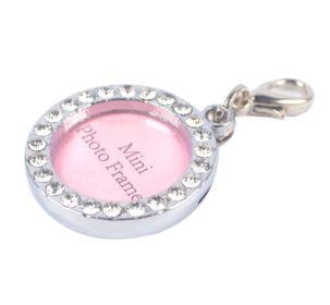 Round Rhinestone Writable Name Tag