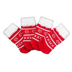 4 Pcs Dog Knitted Pet Socks Cartoon