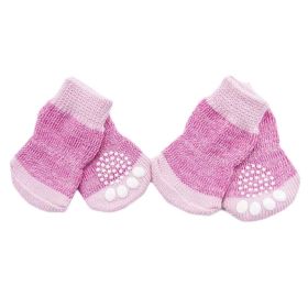 4 Pcs Pink Knitted Dogs Socks Cat