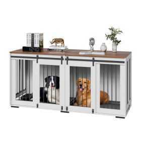 72" Large 2 Dog Crate Furniture/TV Stand