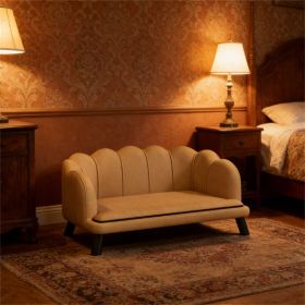 Dog sofa, pet bed, with four wooden