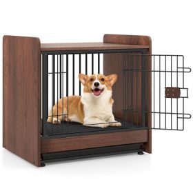 Indoor Dog Crate End Table with Removeable Tray