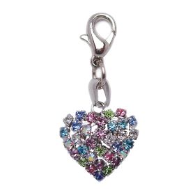 Enamel Charm (Color: Rhinestone Heart)