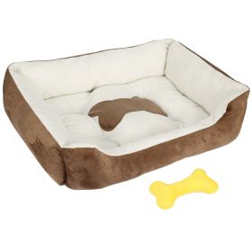 Dog/Puppy/Cat/ Pet Bed, Soft Warm Cozy Fleece, S Size (Color: brown, size: S)