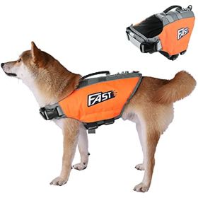 Dog Life Jacket; Reflective Dog Safety Vest Adjustable Pet Life Preserver with Strong Buoyancy and Durable Rescue Handle for Swimming; Surfing. (size: M)