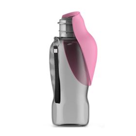Pet Outdoor Folding Water Bottle for Outdoor Pet Drinking (Type: Pet Supplies, Color: Pink)